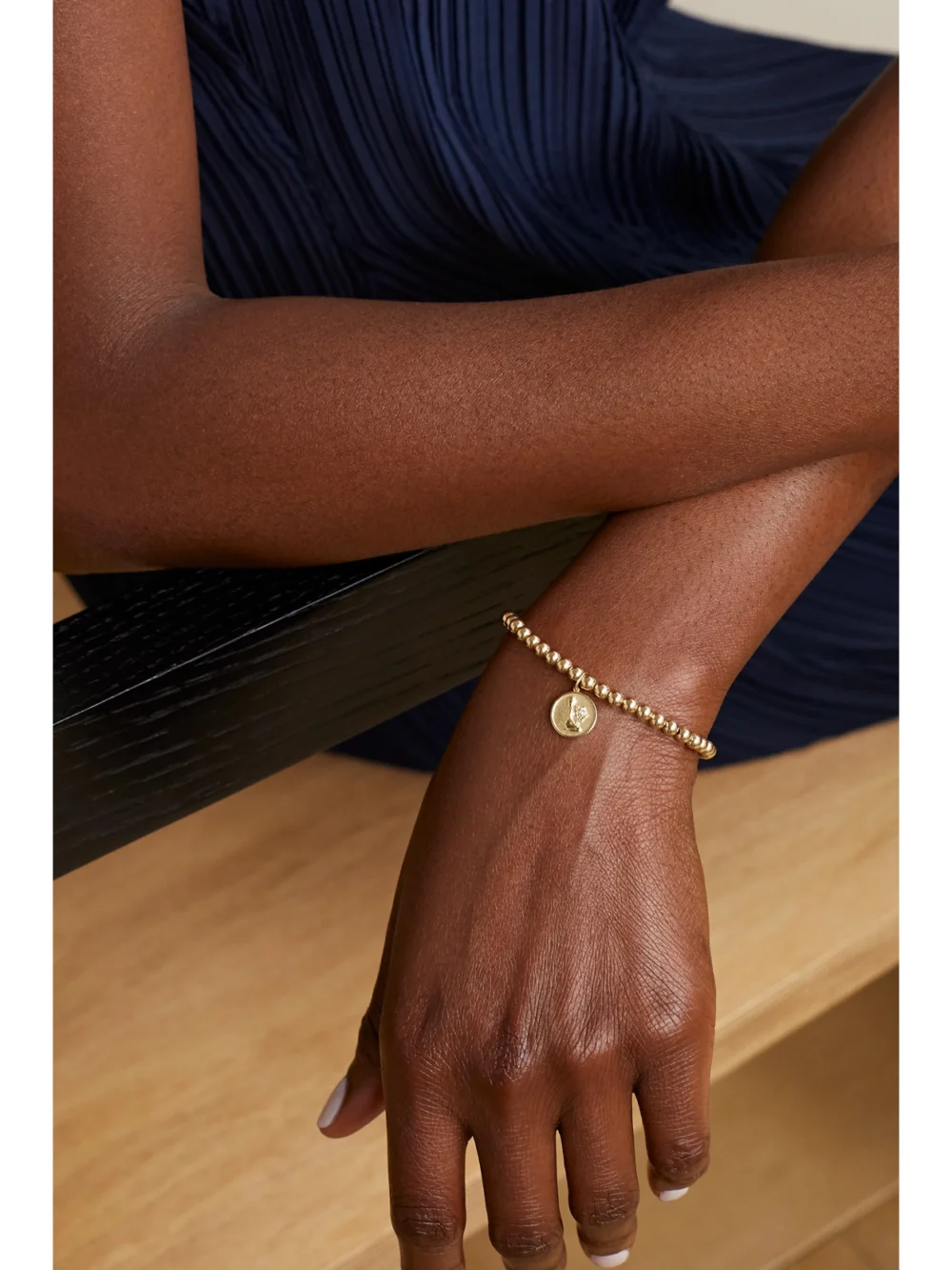 Sydney Evan Virgo 14-karat Gold Diamond Bracelet, styled view
