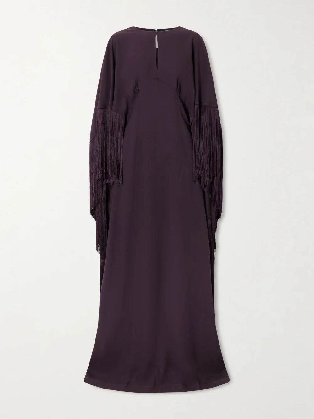 Taller Marmo 1974 Cutout Fringed Crepe Gown in purple