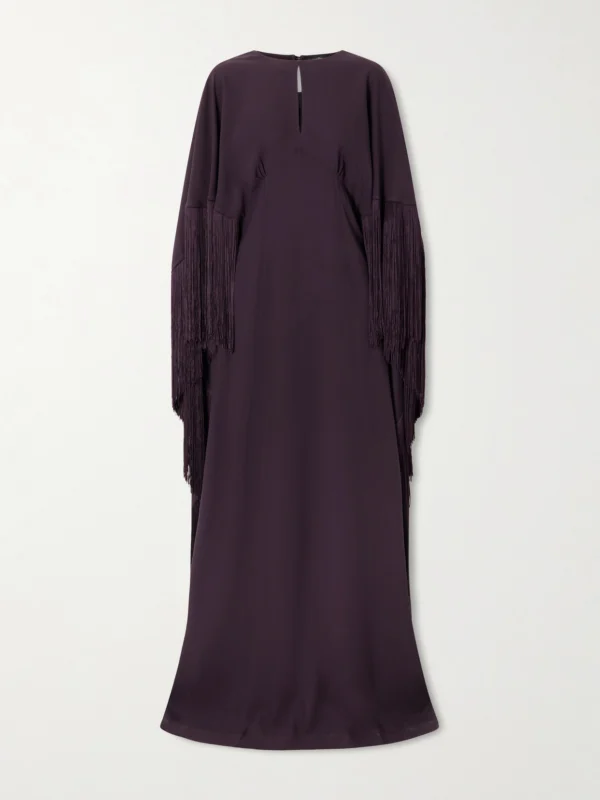 Taller Marmo 1974 Cutout Fringed Crepe Gown