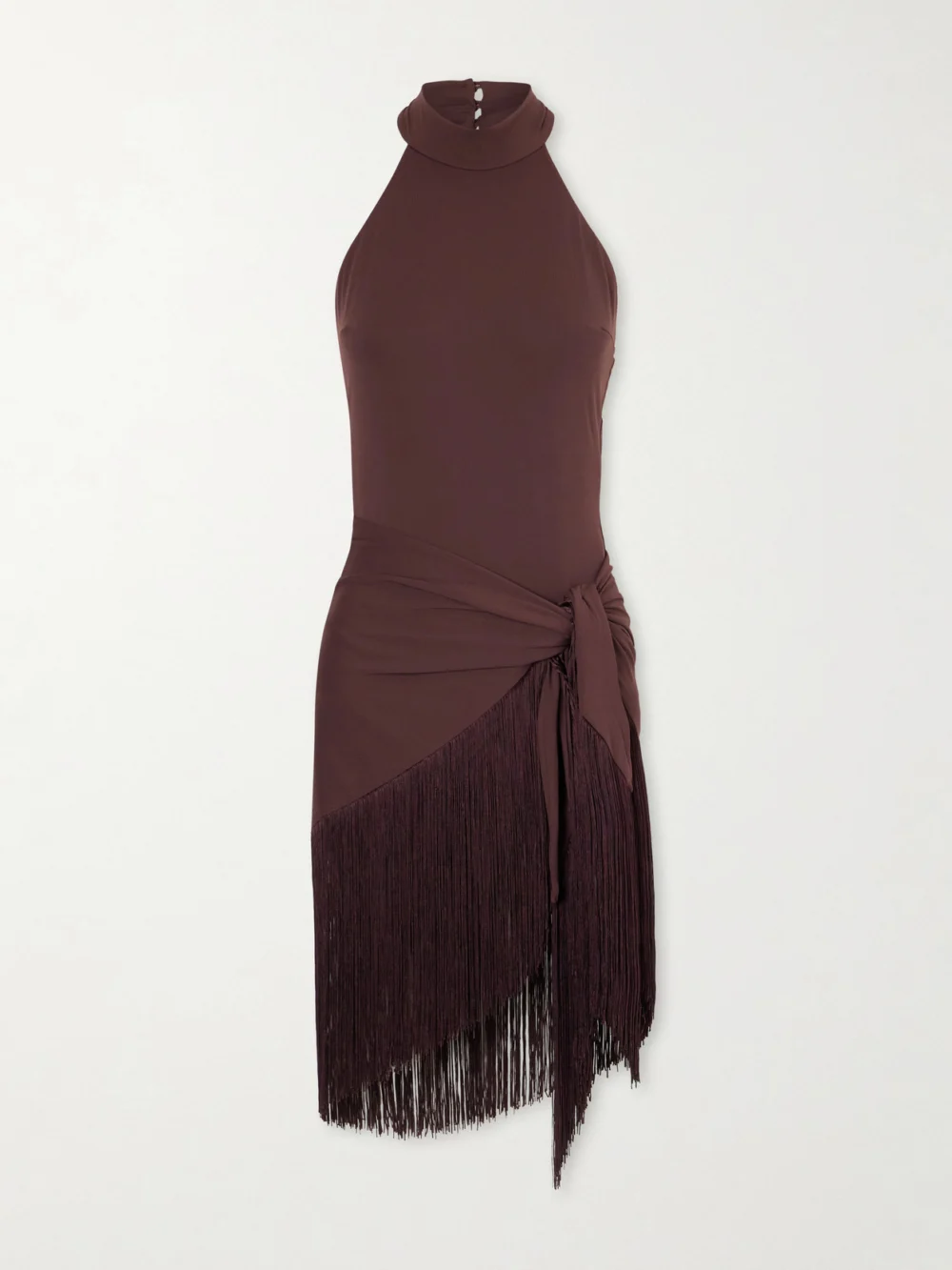 Taller Marmo Artemis Swimsuit and Fringed Pareo Set in brown