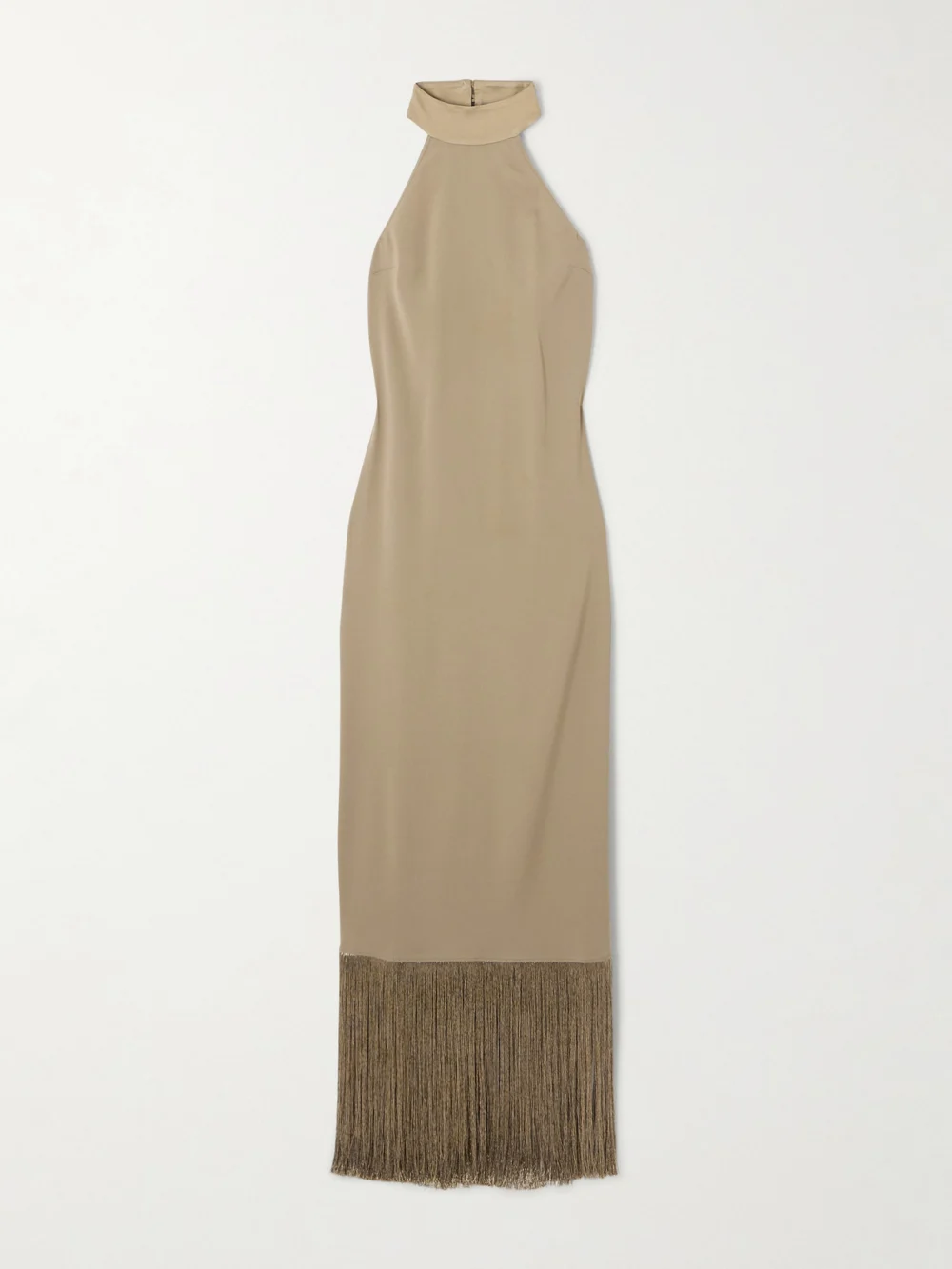 Taller Marmo Berlin Fringed Crepe Gown in green