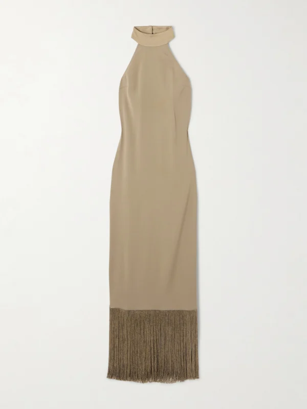 Taller Marmo Berlin Fringed Crepe Gown