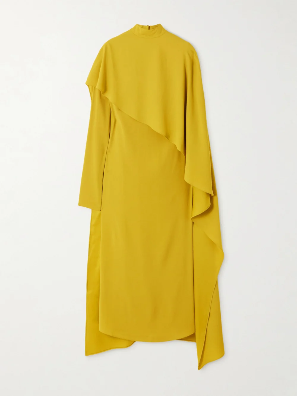 Taller Marmo Carrington Cape-effect Crepe Midi Dress in yellow