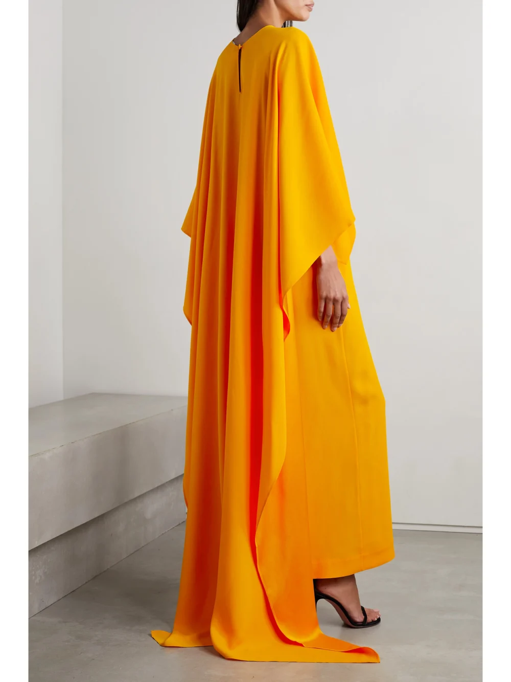 Back view of the Taller Marmo Eccomi Cape-effect Crepe Gown