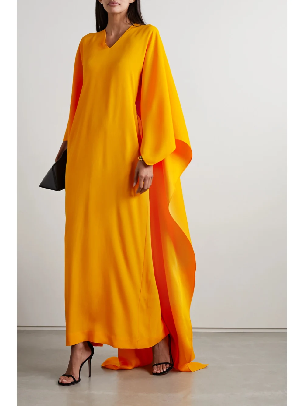 Taller Marmo Eccomi Cape-effect Crepe Gown, worn by a model