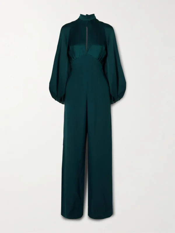 Taller Marmo Huston Cutout Silk-satin and Crepe Jumpsuit