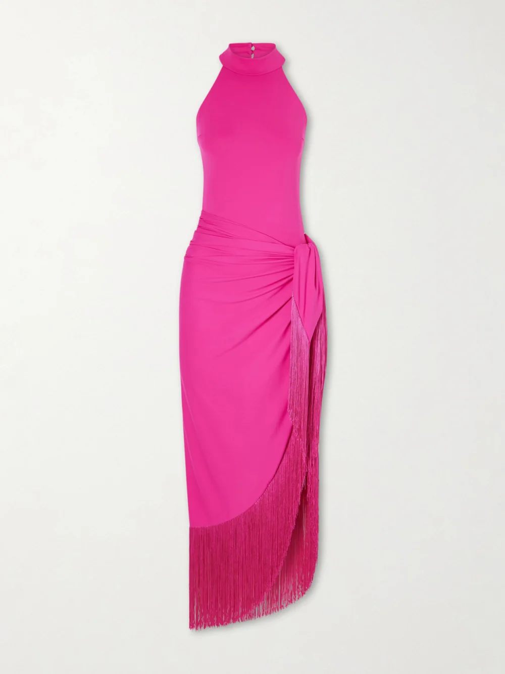 Taller Marmo Knossos Fringed Swimsuit and Pareo Set in pink