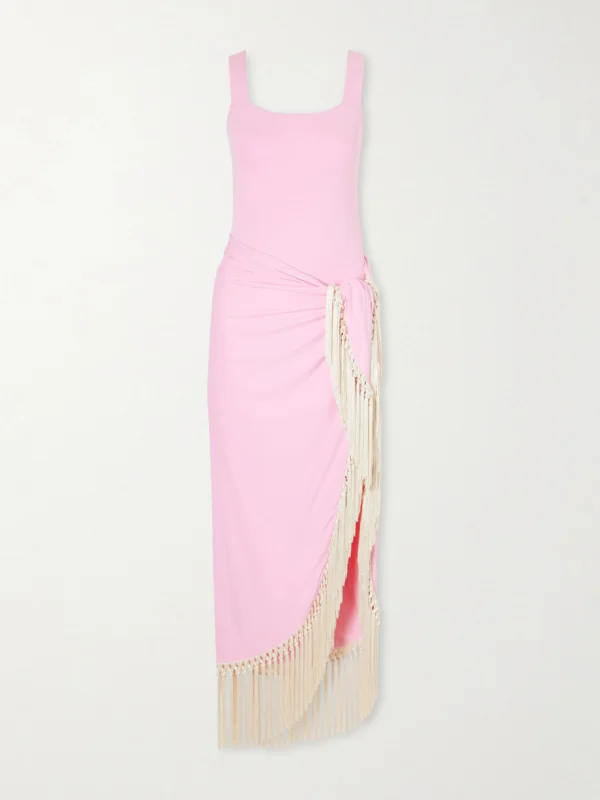 Taller Marmo Lido Fringed Swimsuit and Pareo Set