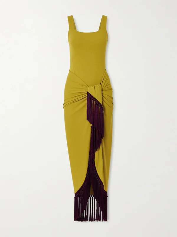 Taller Marmo Swimsuit and Tasseled Pareo Set