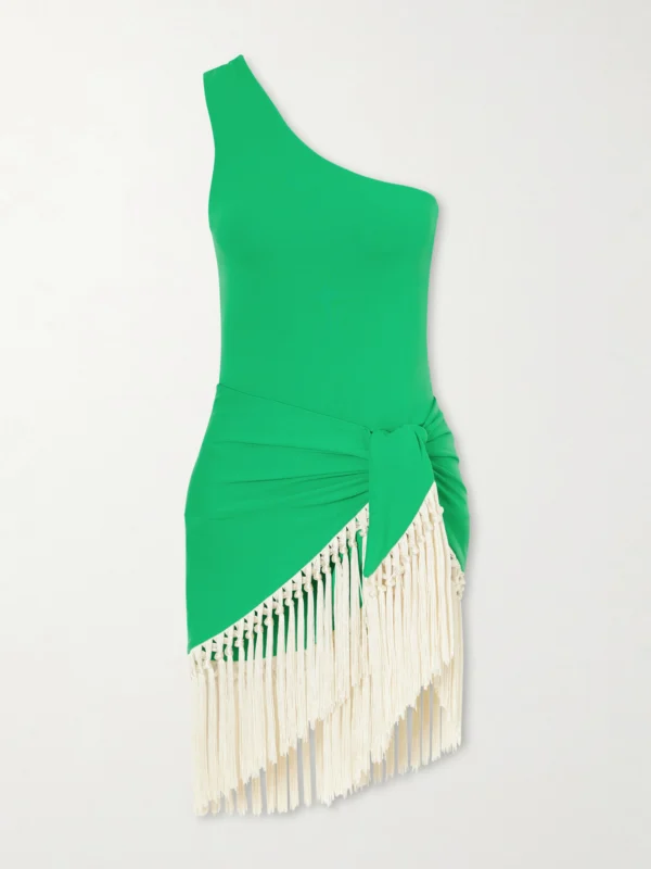 Taller Marmo Yacare Swimsuit and Fringed Pareo Set