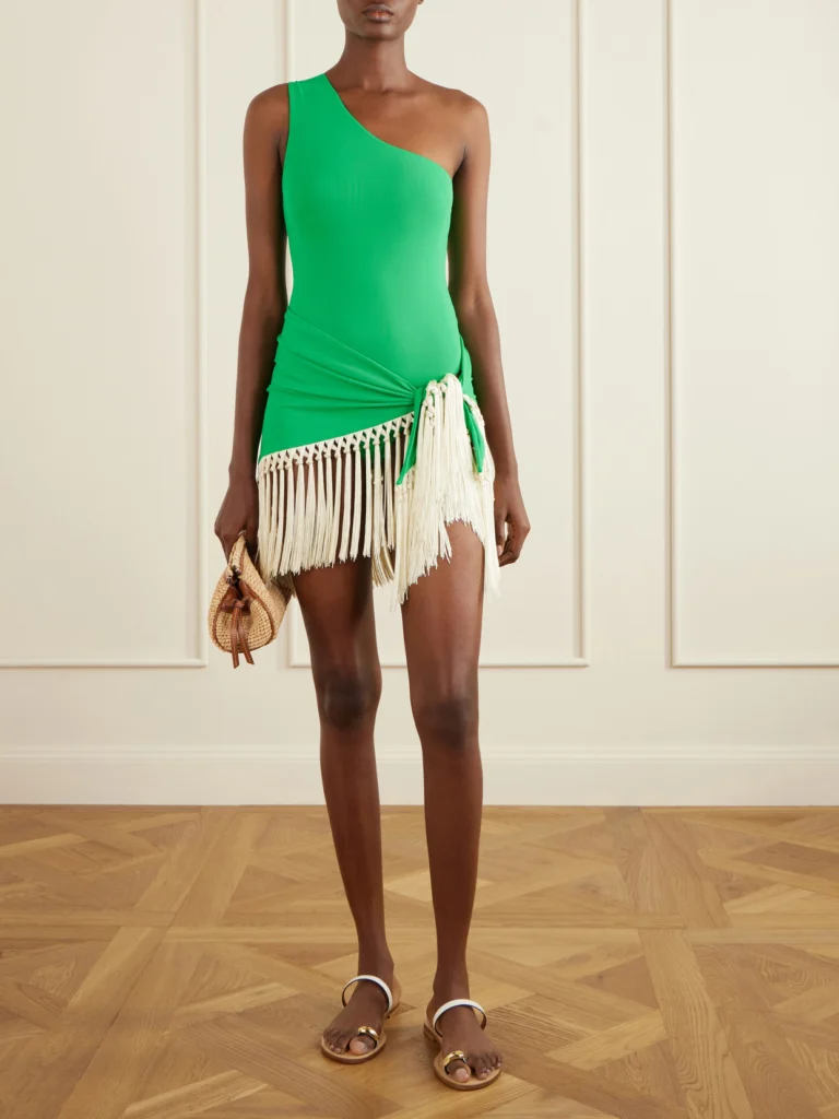 Taller Marmo Yacare Swimsuit and Fringed Pareo Set