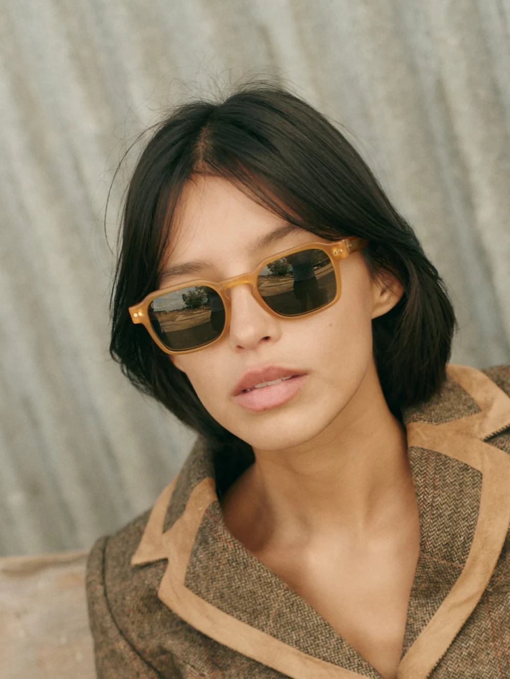 Taylor Morris Aldgate Sunglasses in Honey / Green, view 2