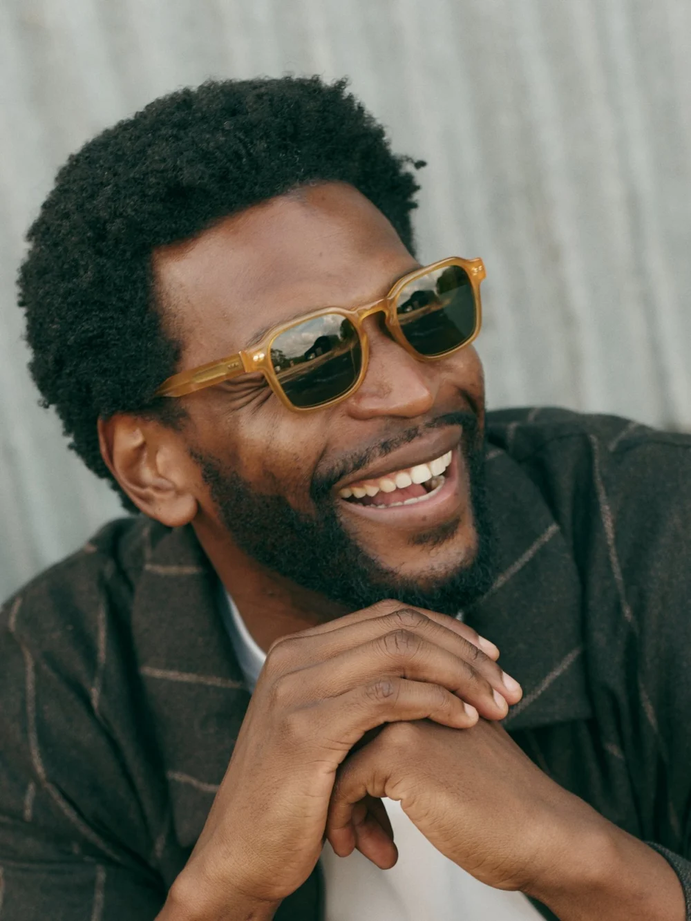 Taylor Morris Aldgate Sunglasses in Honey / Green, view 4
