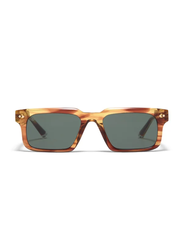 Taylor Morris Angel Sunglasses in Yellow Wood / Green