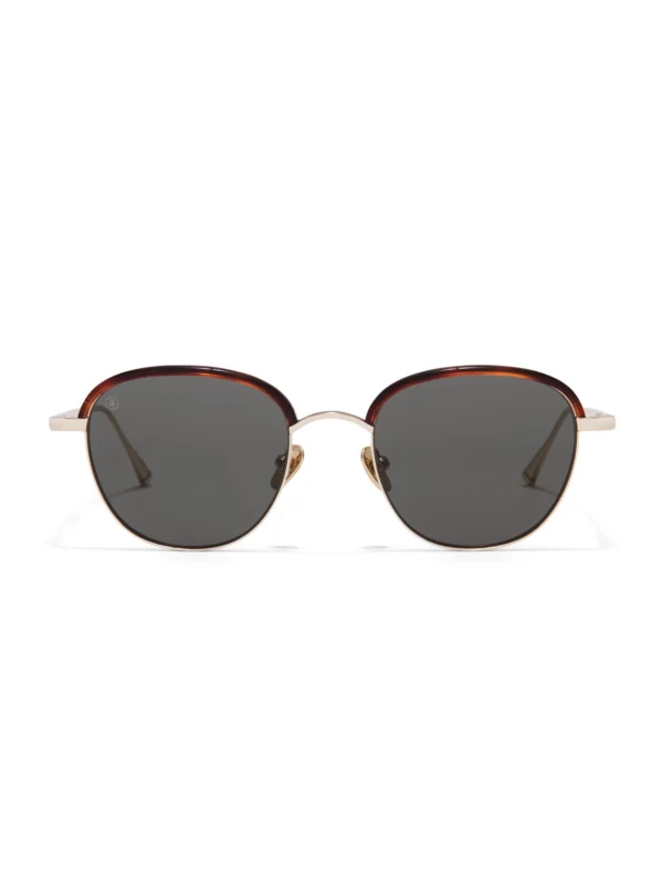 Taylor Morris Beaufort Sunglasses in Brown Tort / Green