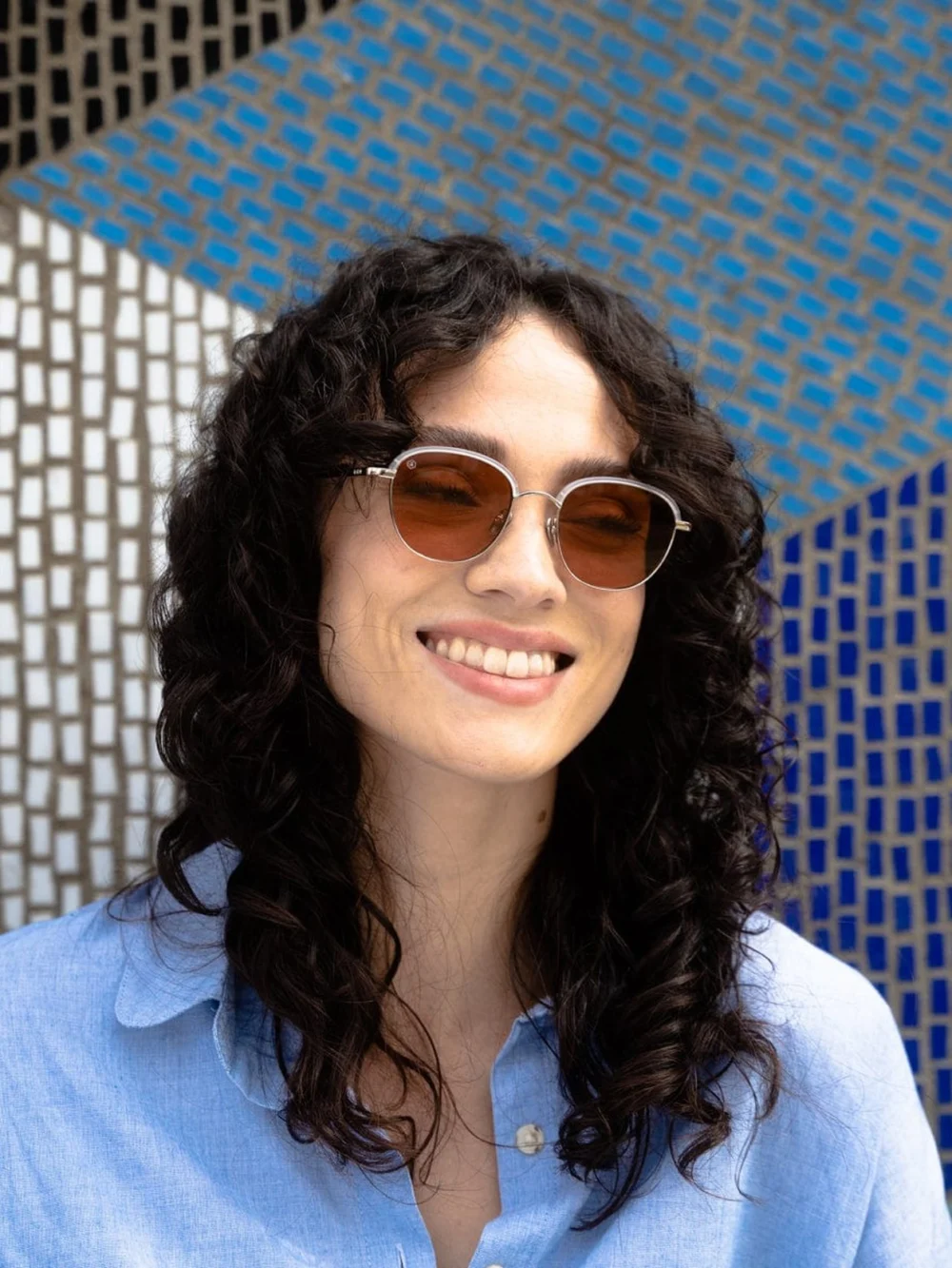 Taylor Morris Beaufort Sunglasses in Lunar Crystal / Brown, view 2