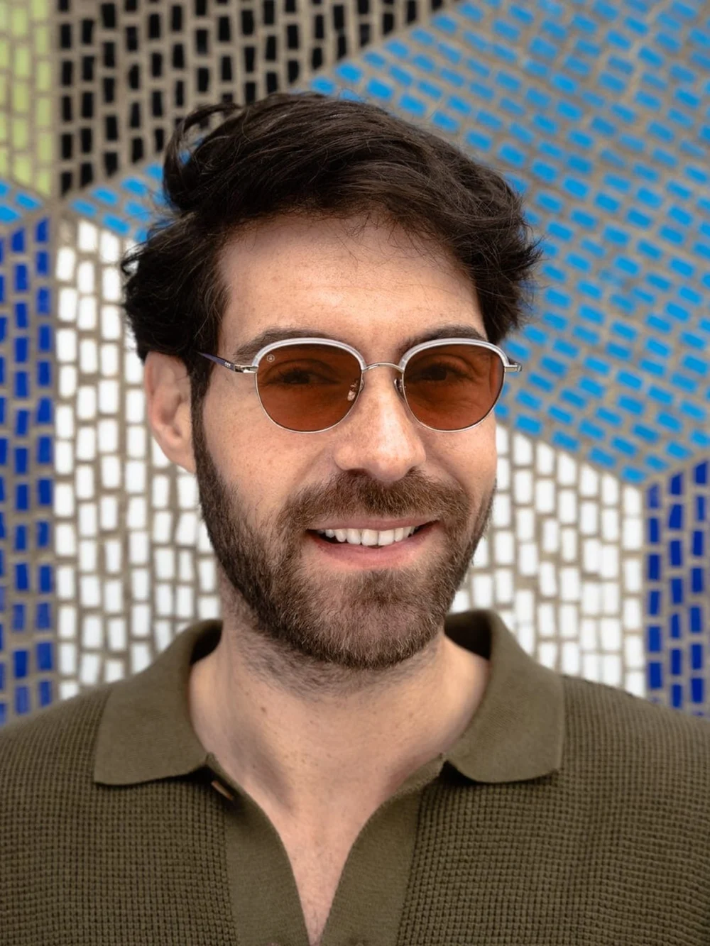 Taylor Morris Beaufort Sunglasses in Lunar Crystal / Brown, view 3