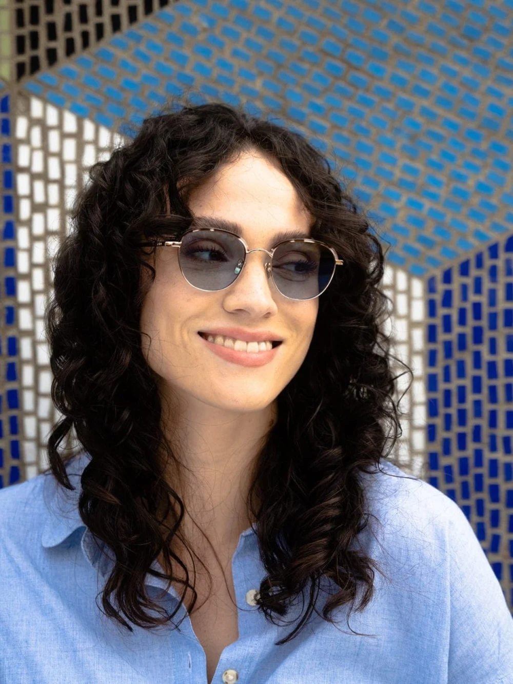 Taylor Morris Beaufort Sunglasses in Pink Havana / Blue Tint, view 3