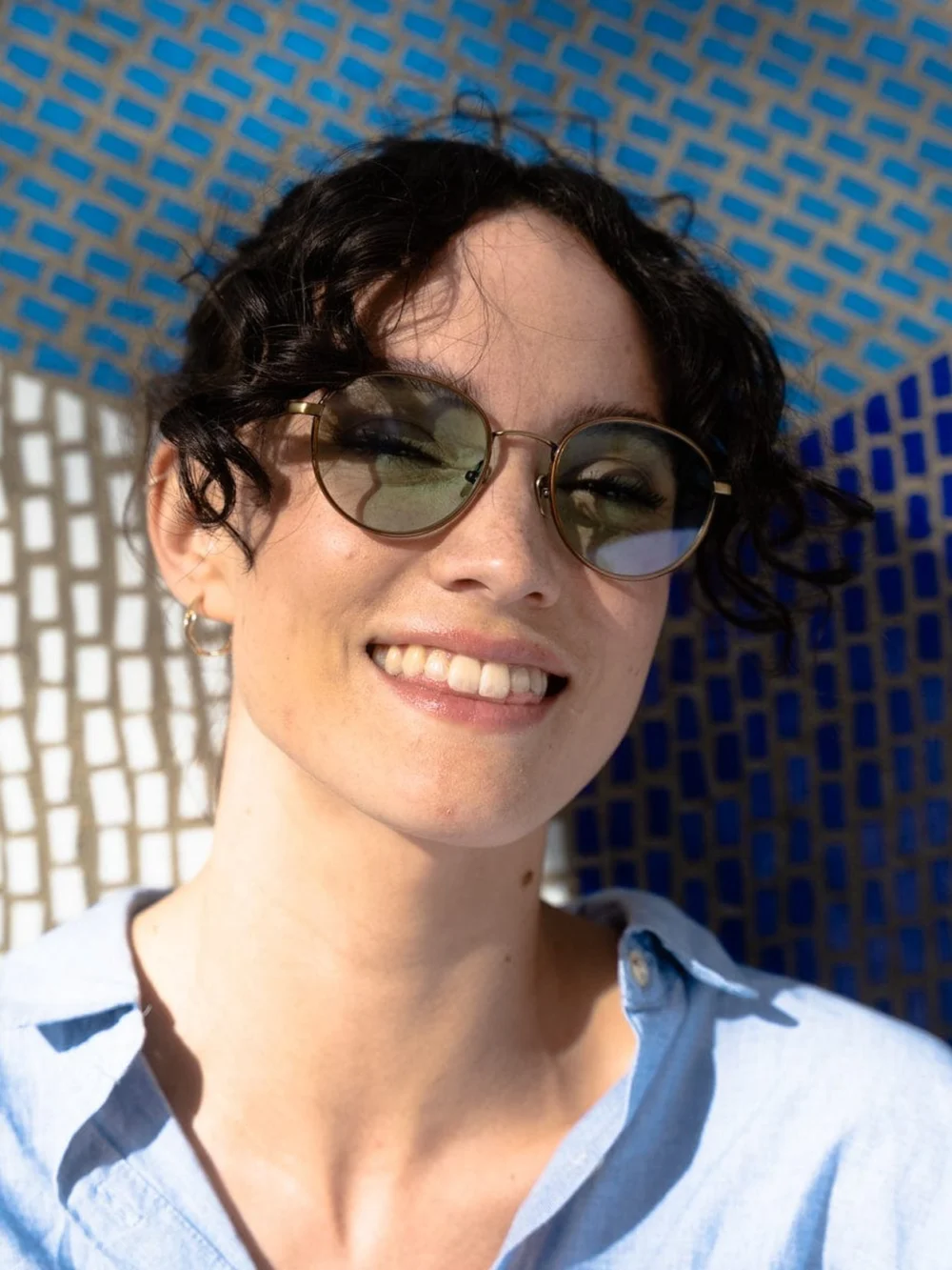 Taylor Morris Bonchurch Sunglasses in Light Brown / Turquoise Tint, view 2