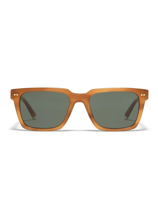 Taylor Morris Dalston Sunglasses in Yellow Wood / Green