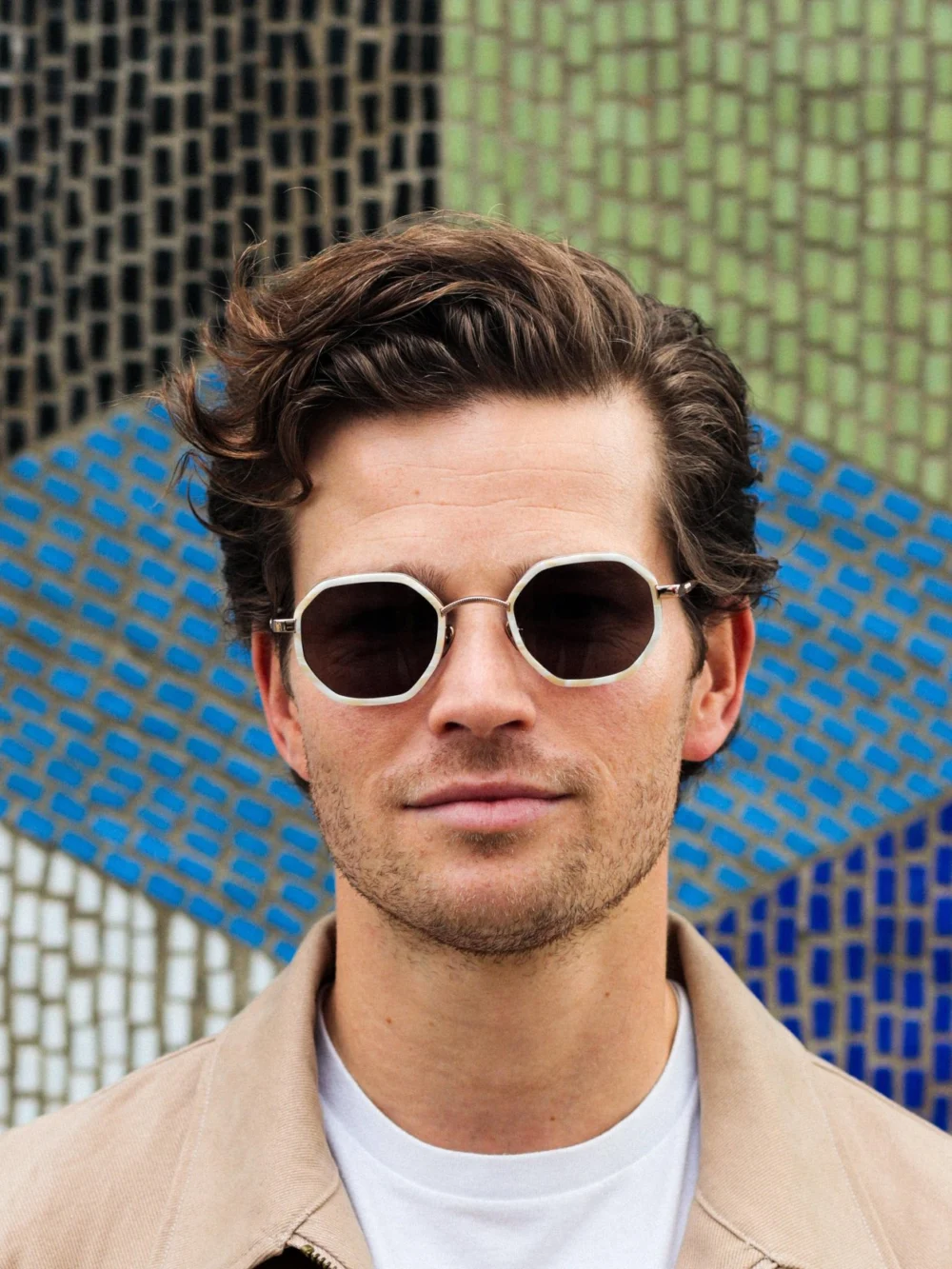 Taylor Morris Devonshire Sunglasses in Ivory / Gold, view 5