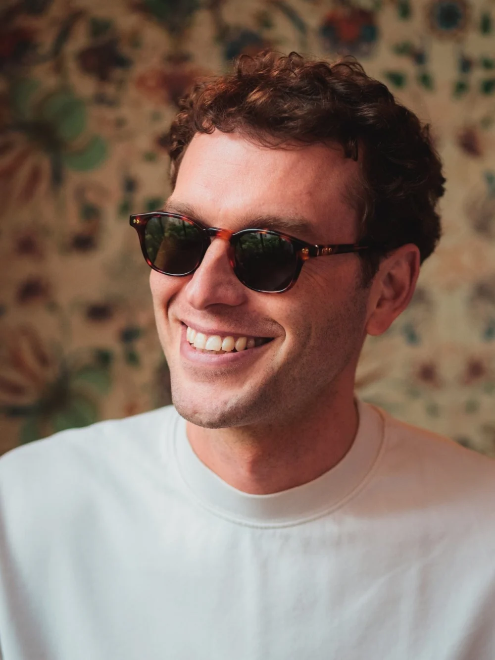 Taylor Morris Eagle Sunglasses in Brown Tort / Green, view 2