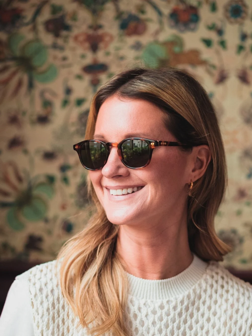 Taylor Morris Eagle Sunglasses in Brown Tort / Green, view 4