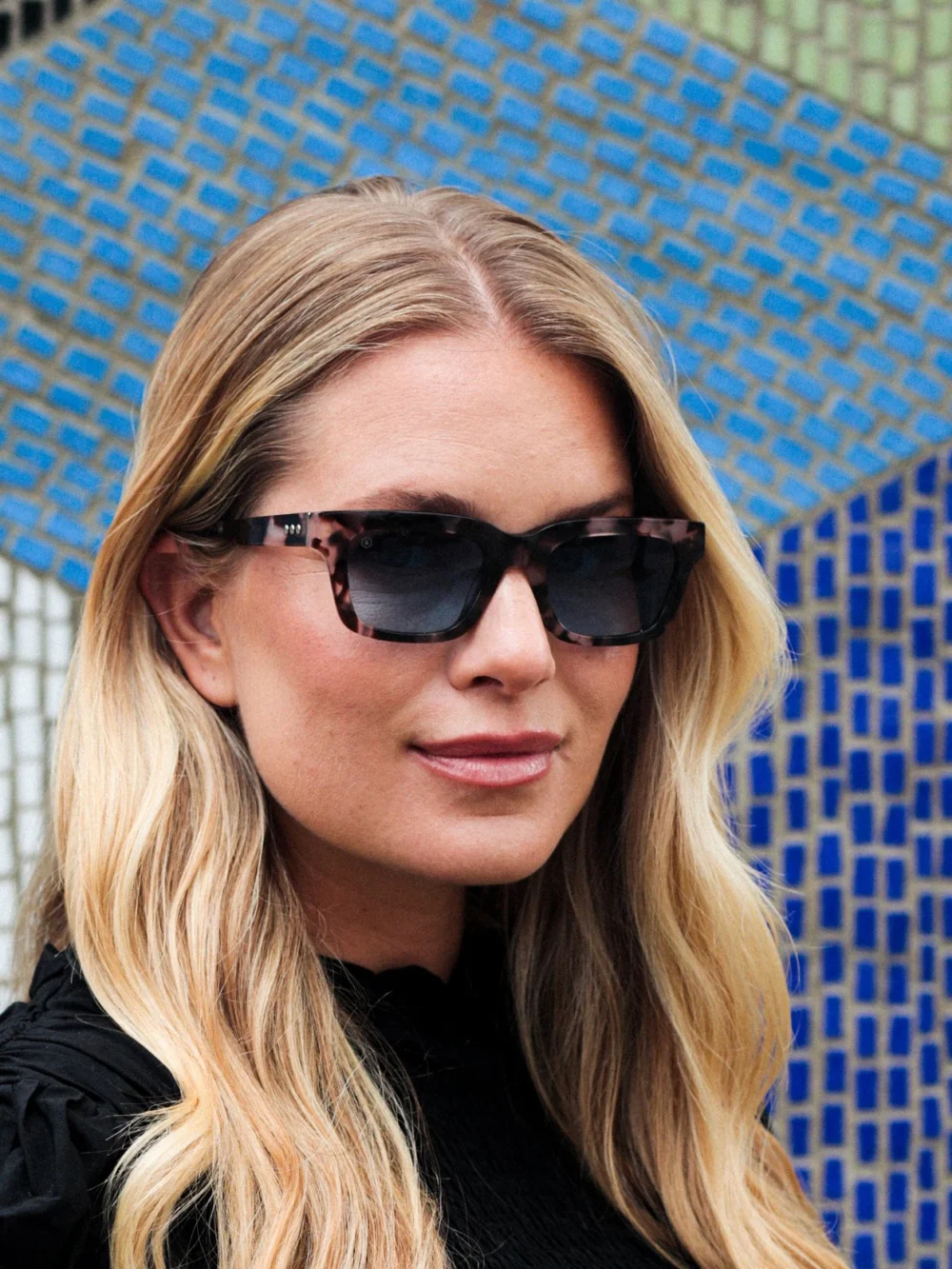 Taylor Morris Earl Sunglasses in Rose Havana / Blue, view 4