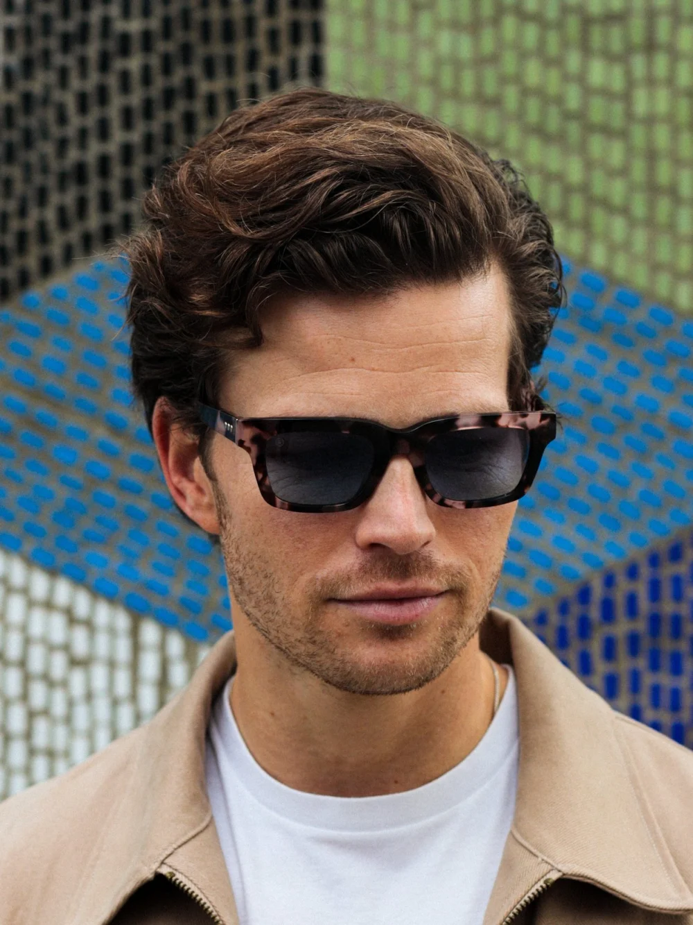 Taylor Morris Earl Sunglasses in Rose Havana / Blue, view 6