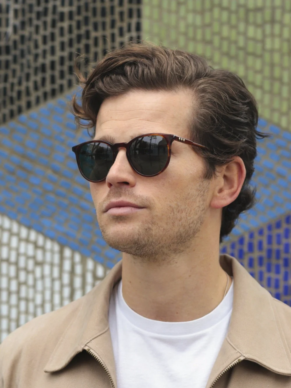 Taylor Morris George Arthur II Sunglasses in Brown / Polarised Green, view 6