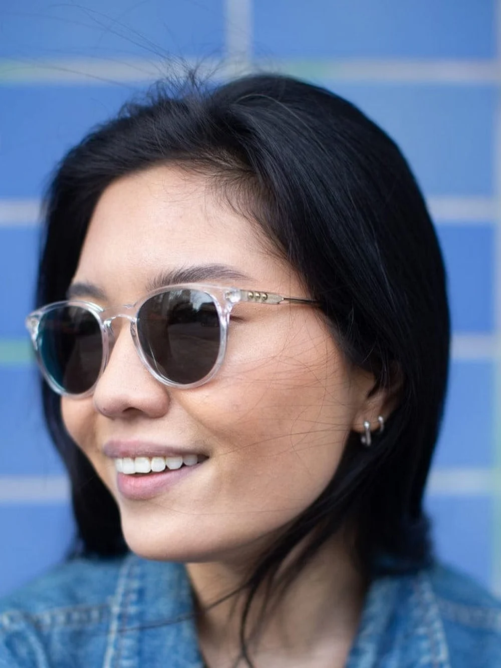 Taylor Morris George Arthur II Sunglasses in Crystal / Polarised Green, view 2