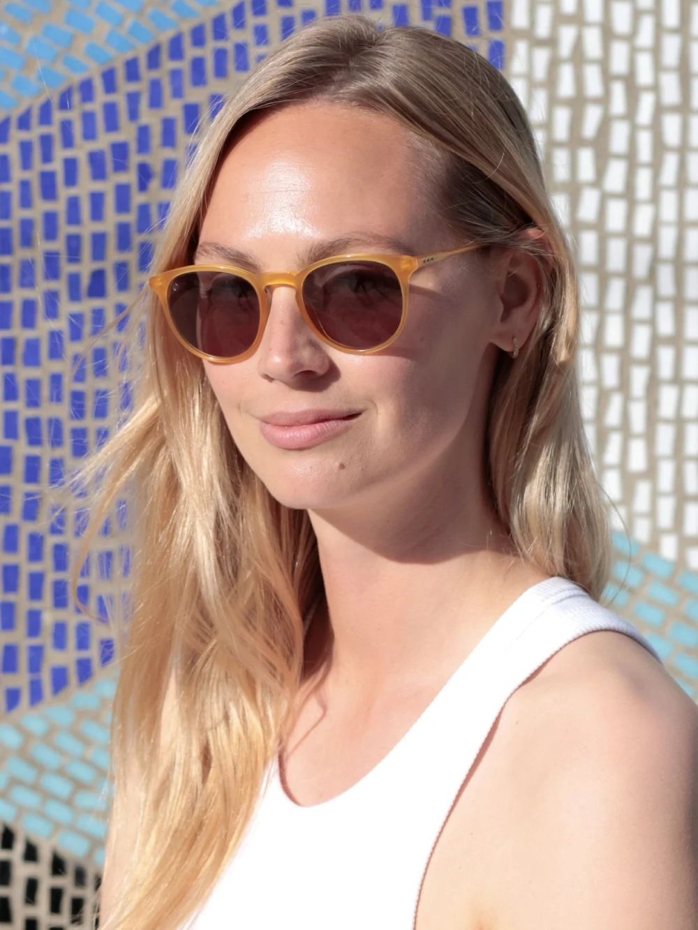 Taylor Morris George Arthur II Sunglasses in Honey / Polarised Green, view 2