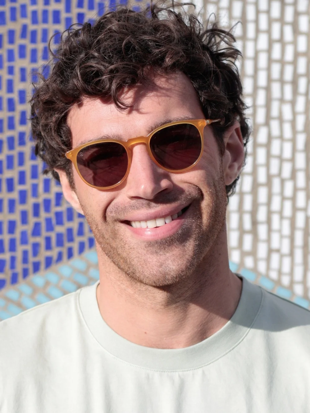 Taylor Morris George Arthur II Sunglasses in Honey / Polarised Green, view 4