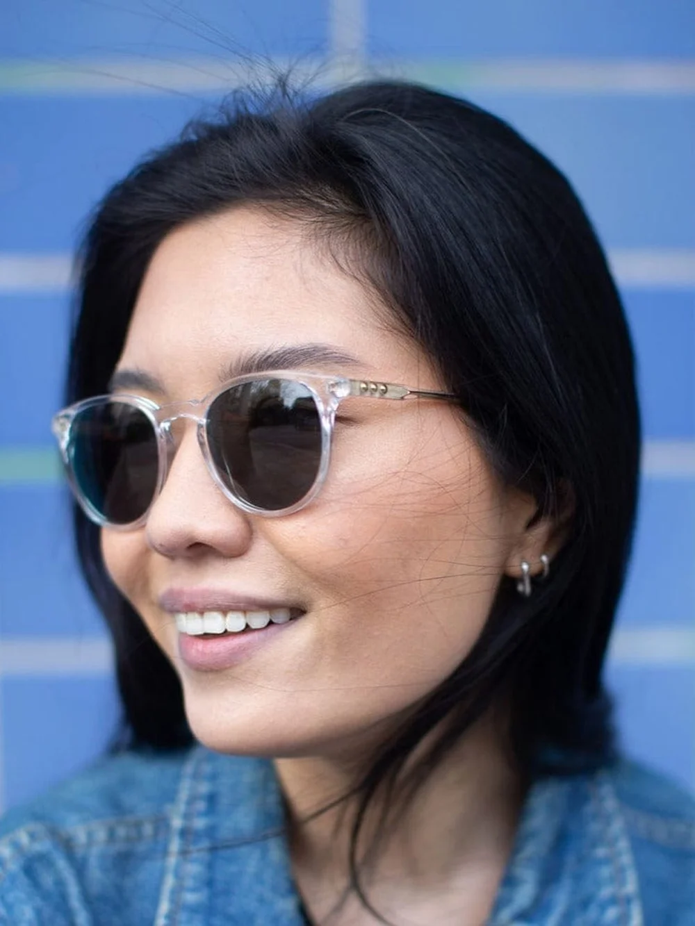 Taylor Morris George Arthur Sunglasses in Crystal / Green, view 5