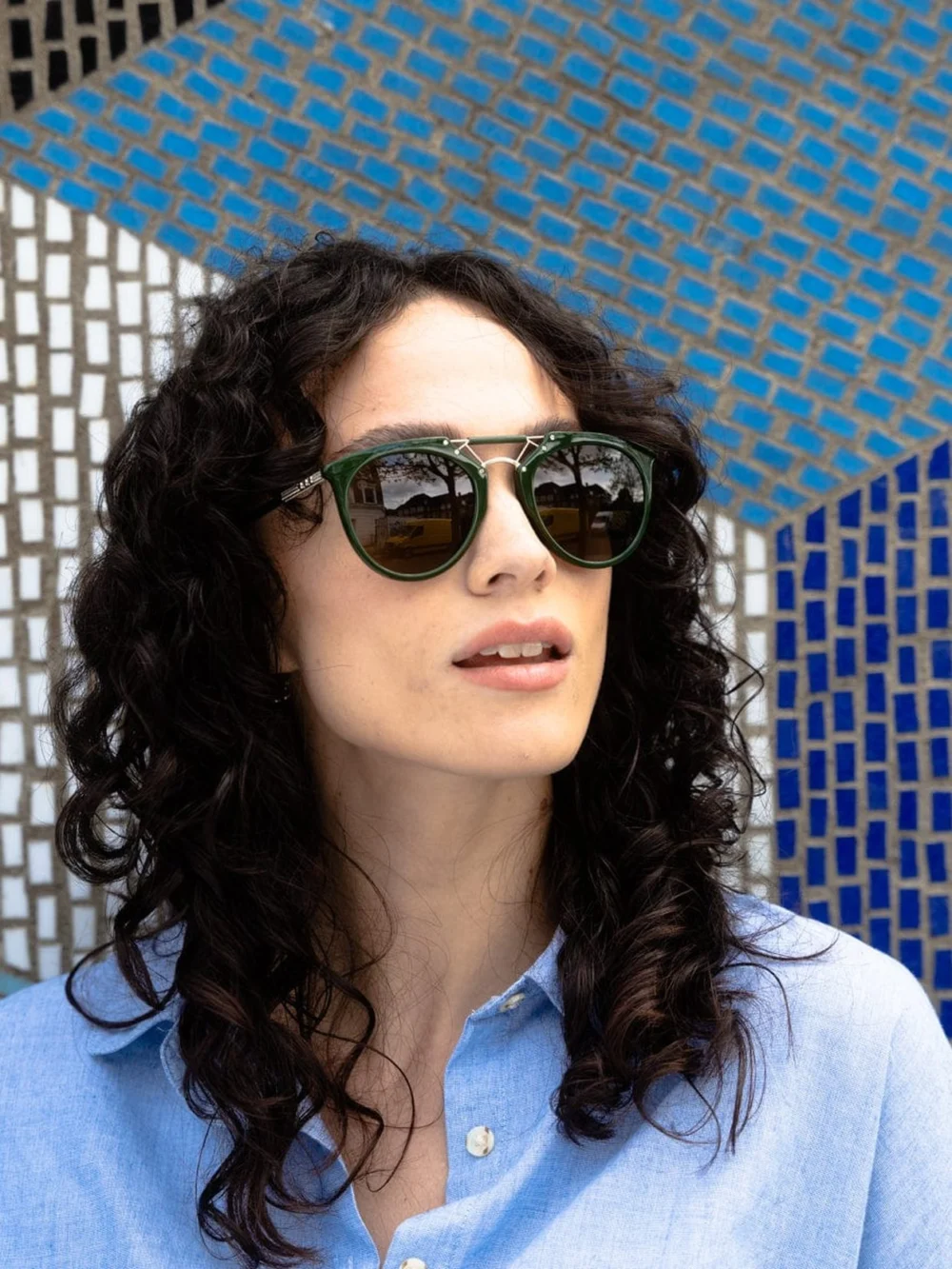 Taylor Morris H. F.S. Sunglasses in British Racing Green / Brown, view 2