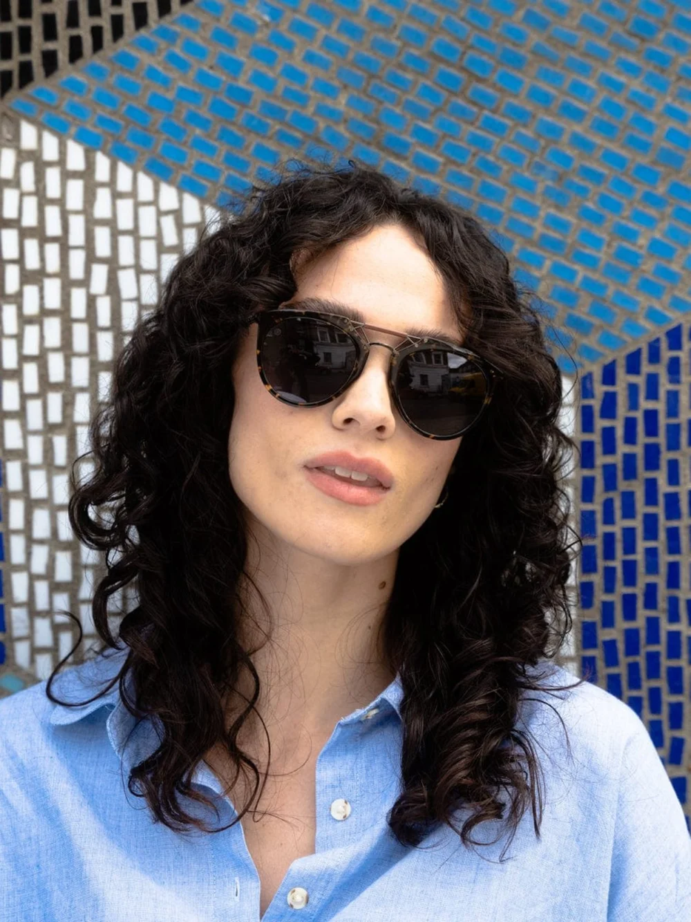 Taylor Morris H. F.S. Sunglasses in Tokyo Tort / Blue, view 2