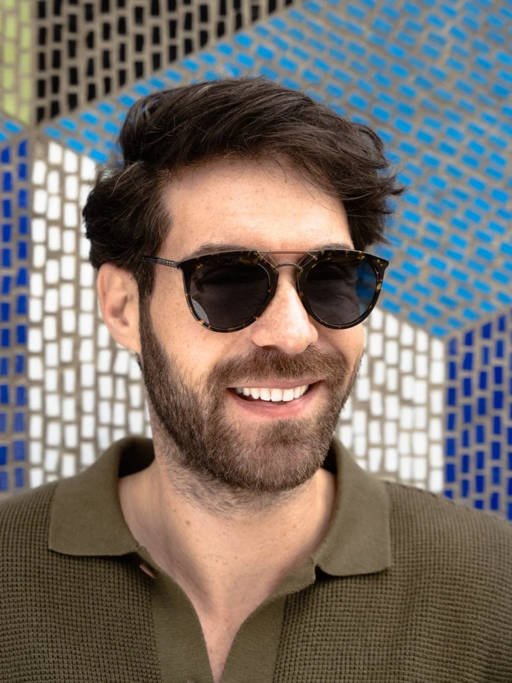 Taylor Morris H. F.S. Sunglasses in Tokyo Tort / Blue, view 4