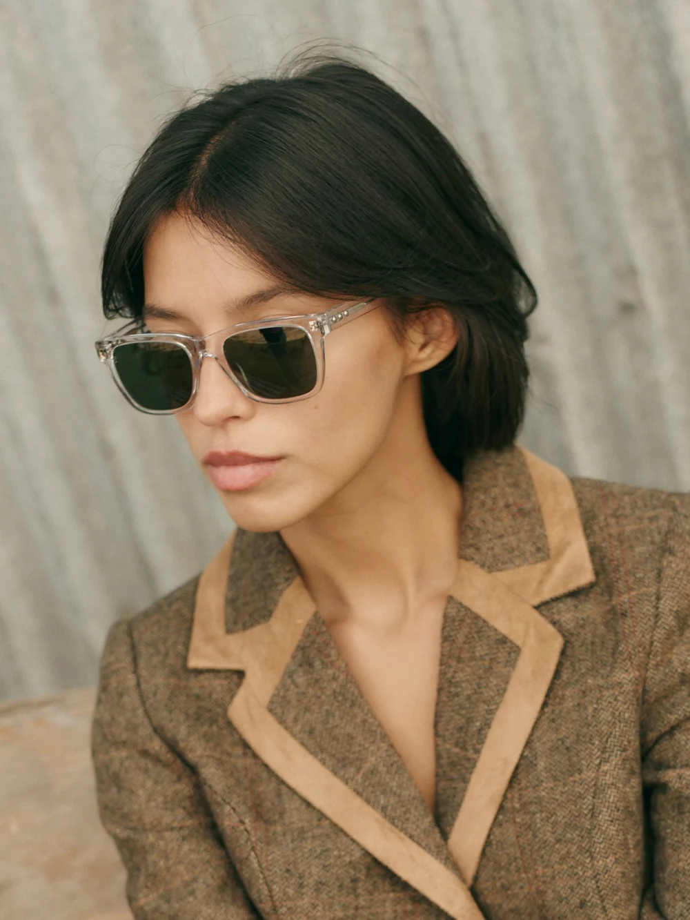 Taylor Morris Hoxton Sunglasses in Crystal / Green, view 2