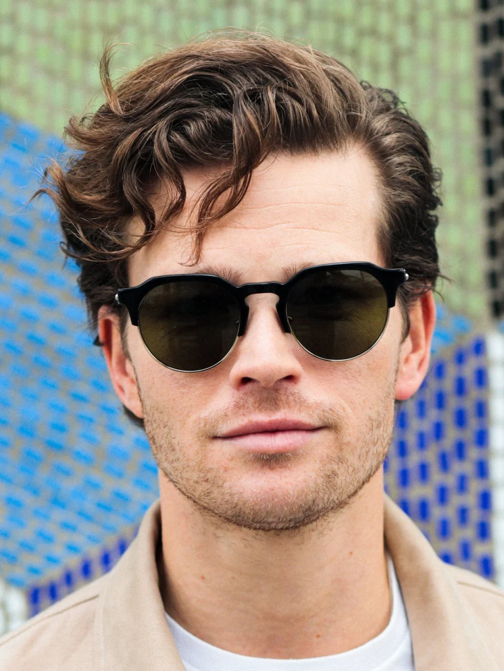 Taylor Morris Knight Sunglasses in Black / Green, view 2