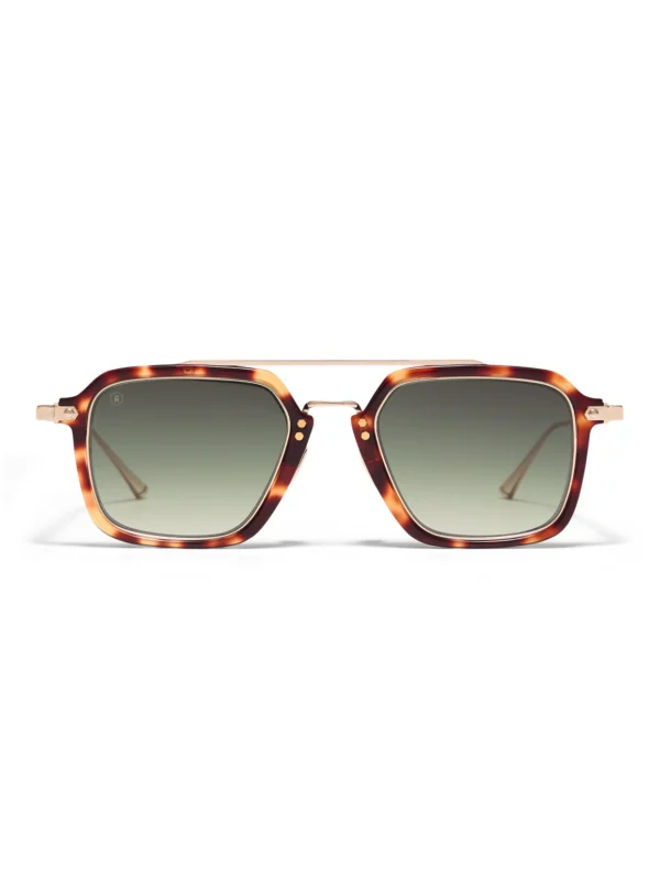 Taylor Morris Lansdowne Sunglasses in Gold Havana / Green Gradient