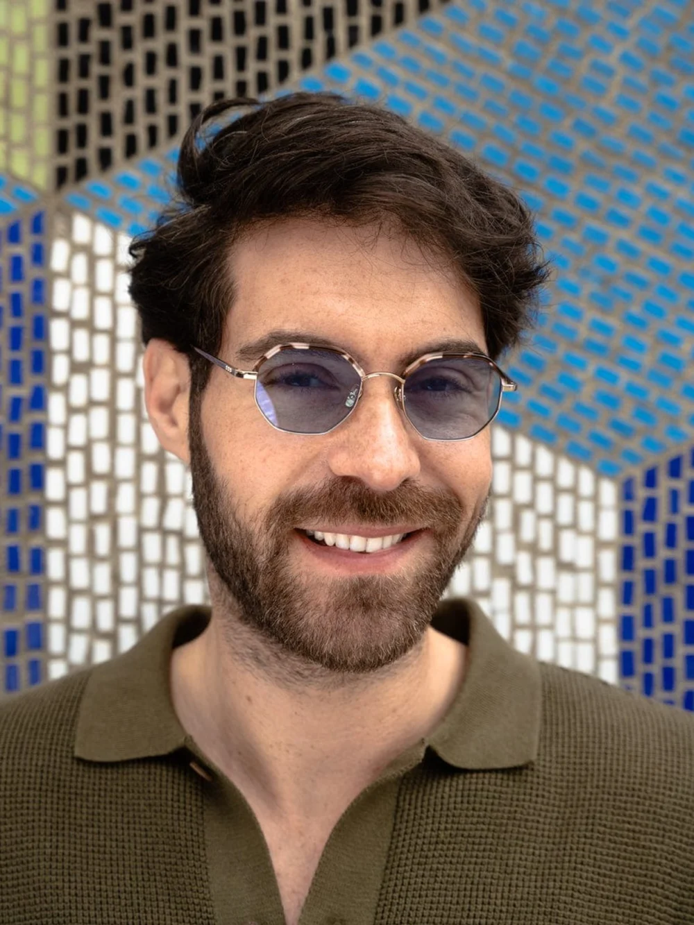 Taylor Morris Pimlico Sunglasses in Pink Havana / Blue Tint, view 2