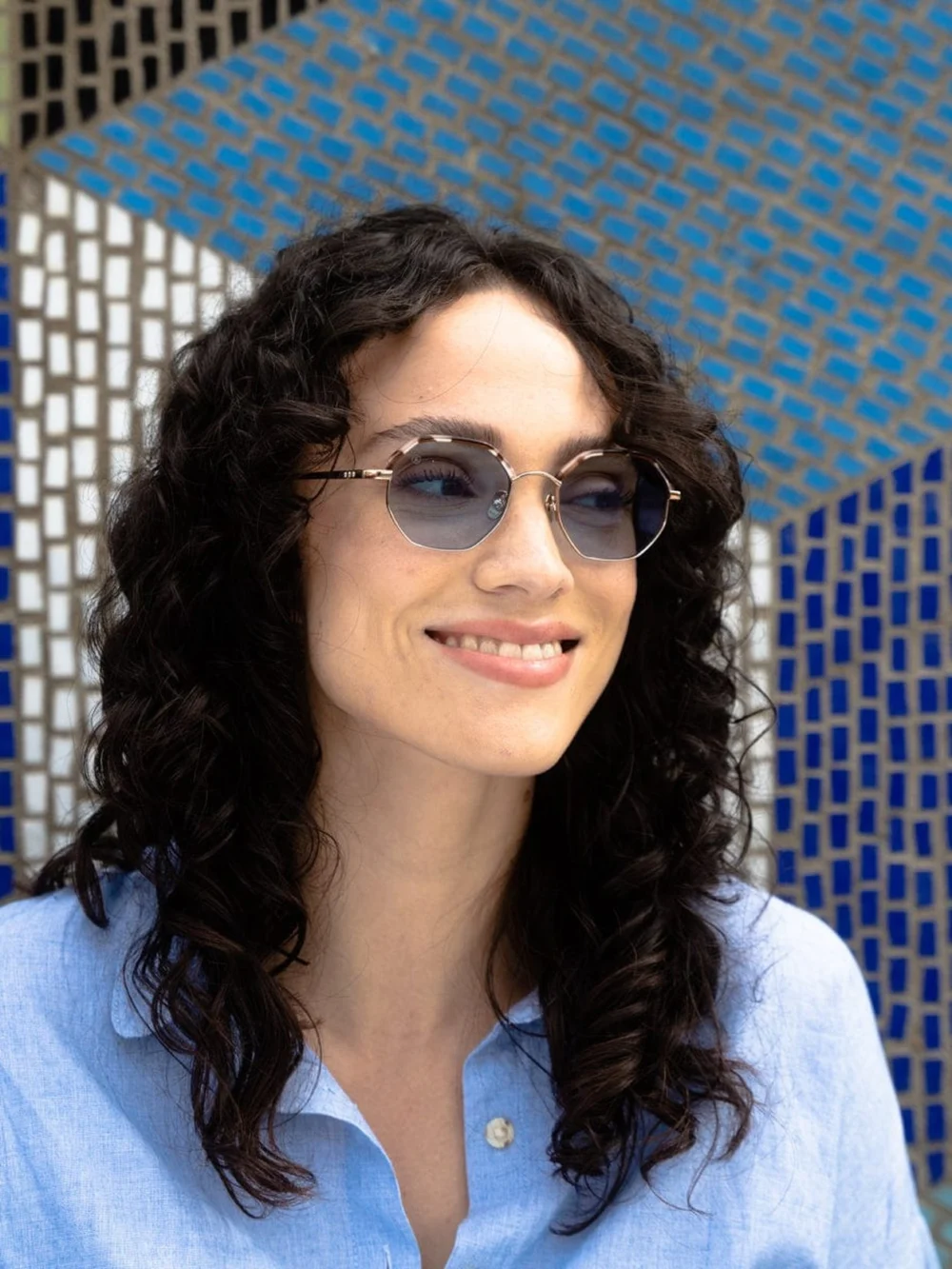 Taylor Morris Pimlico Sunglasses in Pink Havana / Blue Tint, view 3