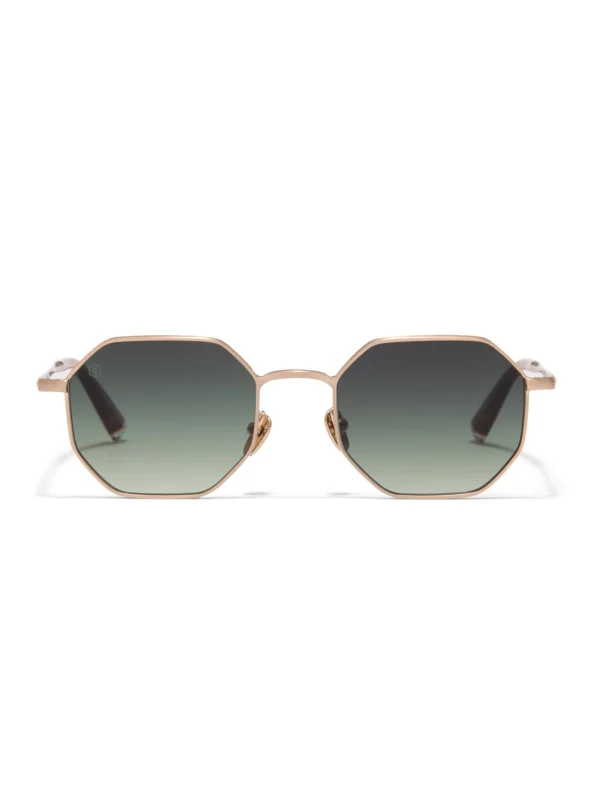 Taylor Morris Soho Sunglasses in Gold / Green