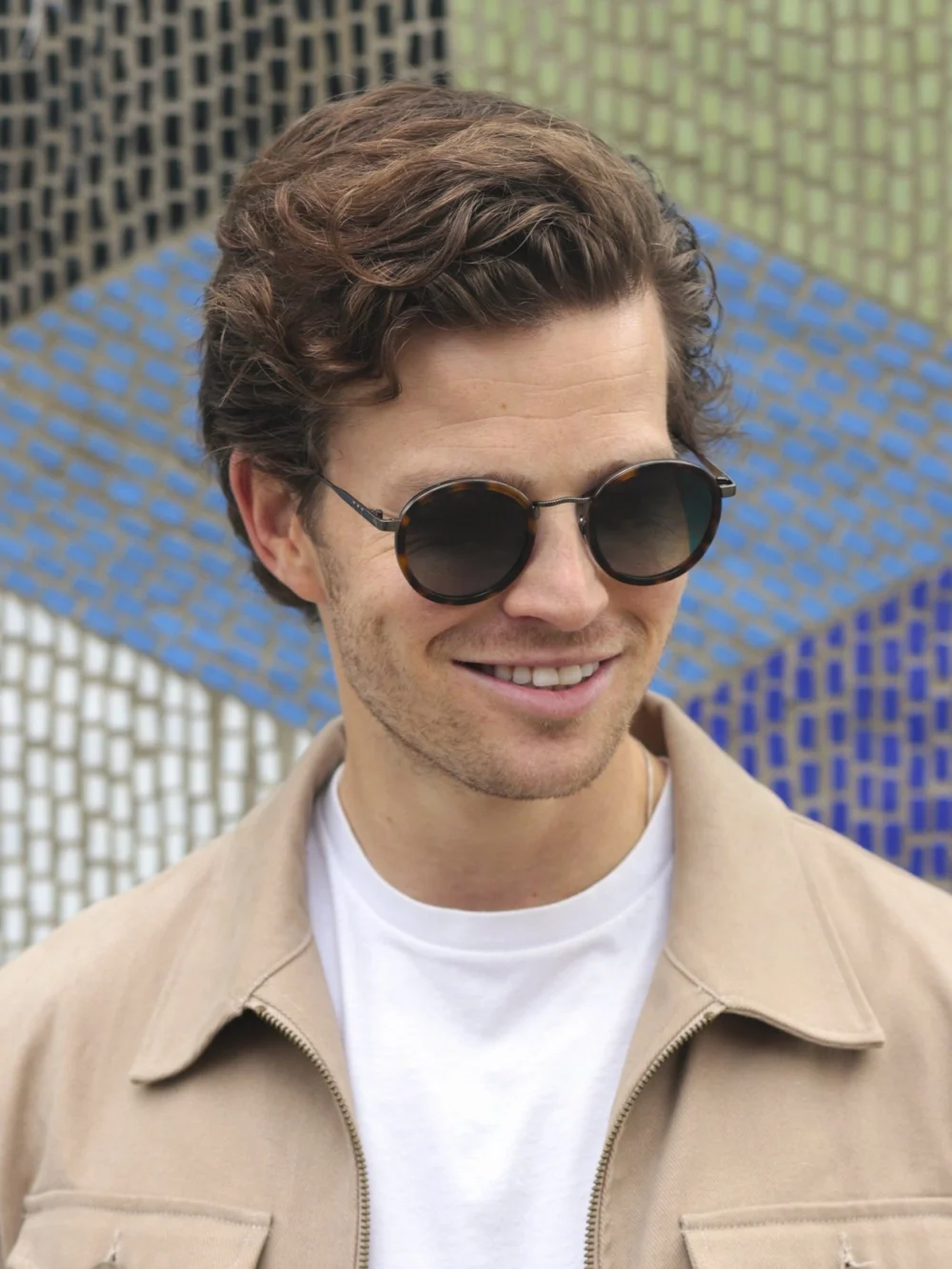 Taylor Morris Zero Sunglasses in Brown Tort / Green Gradient, view 2