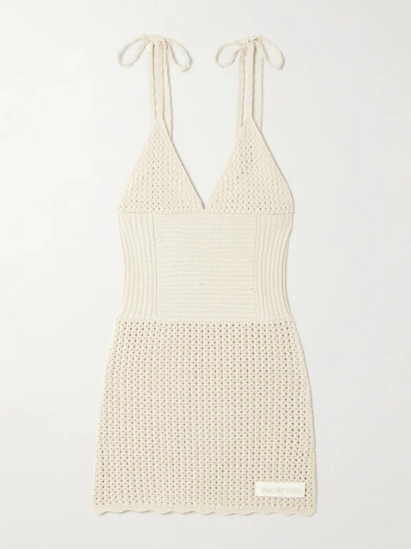 The Attico Crocheted Cotton Mini Dress