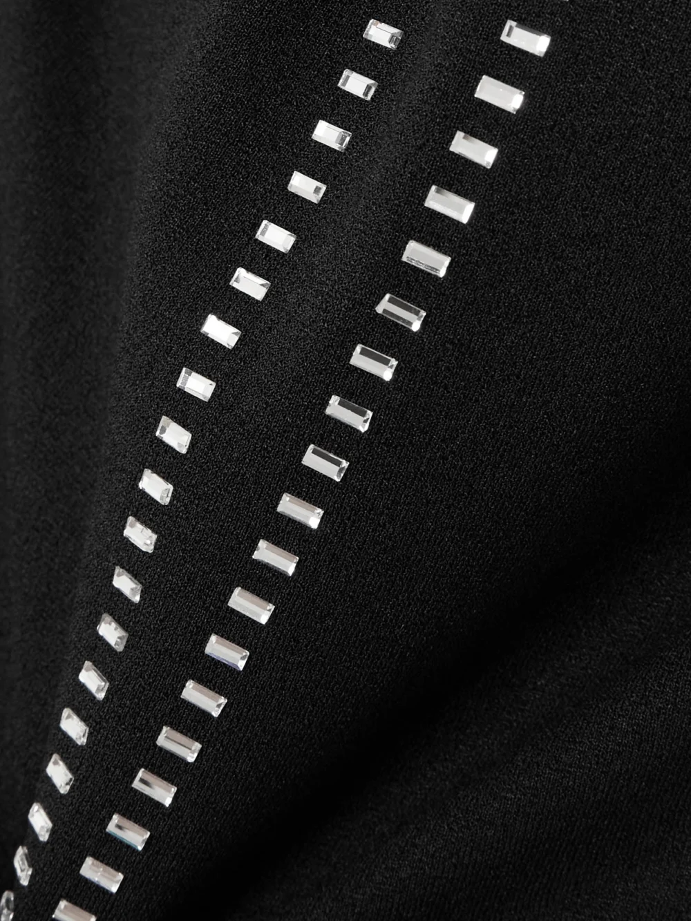 Close-up detail of The Attico Crystal-embellished Jersey Mini Dress