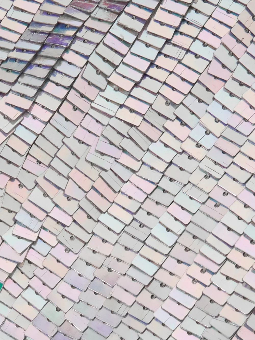 Close-up detail of The Attico Fringed Sequined Mesh Dress