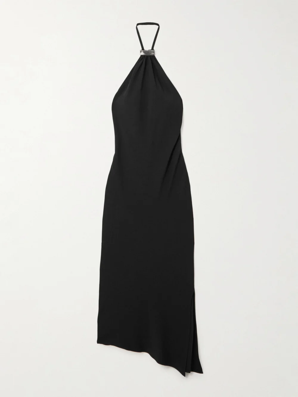The Attico Halterneck Crepe Midi Dress in black