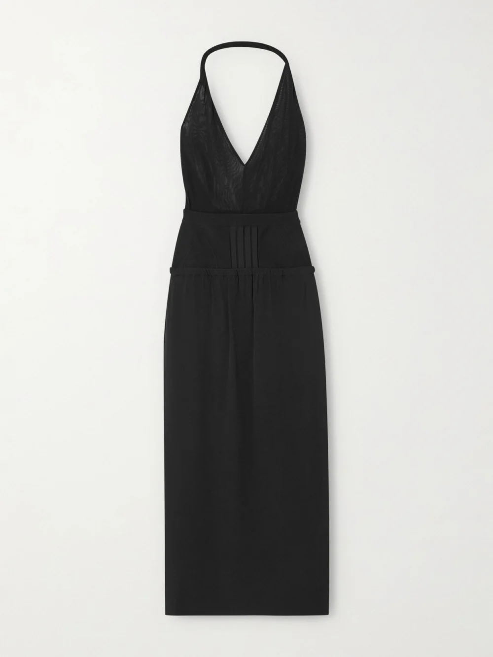 The Attico Jersey Halterneck Midi Dress in black