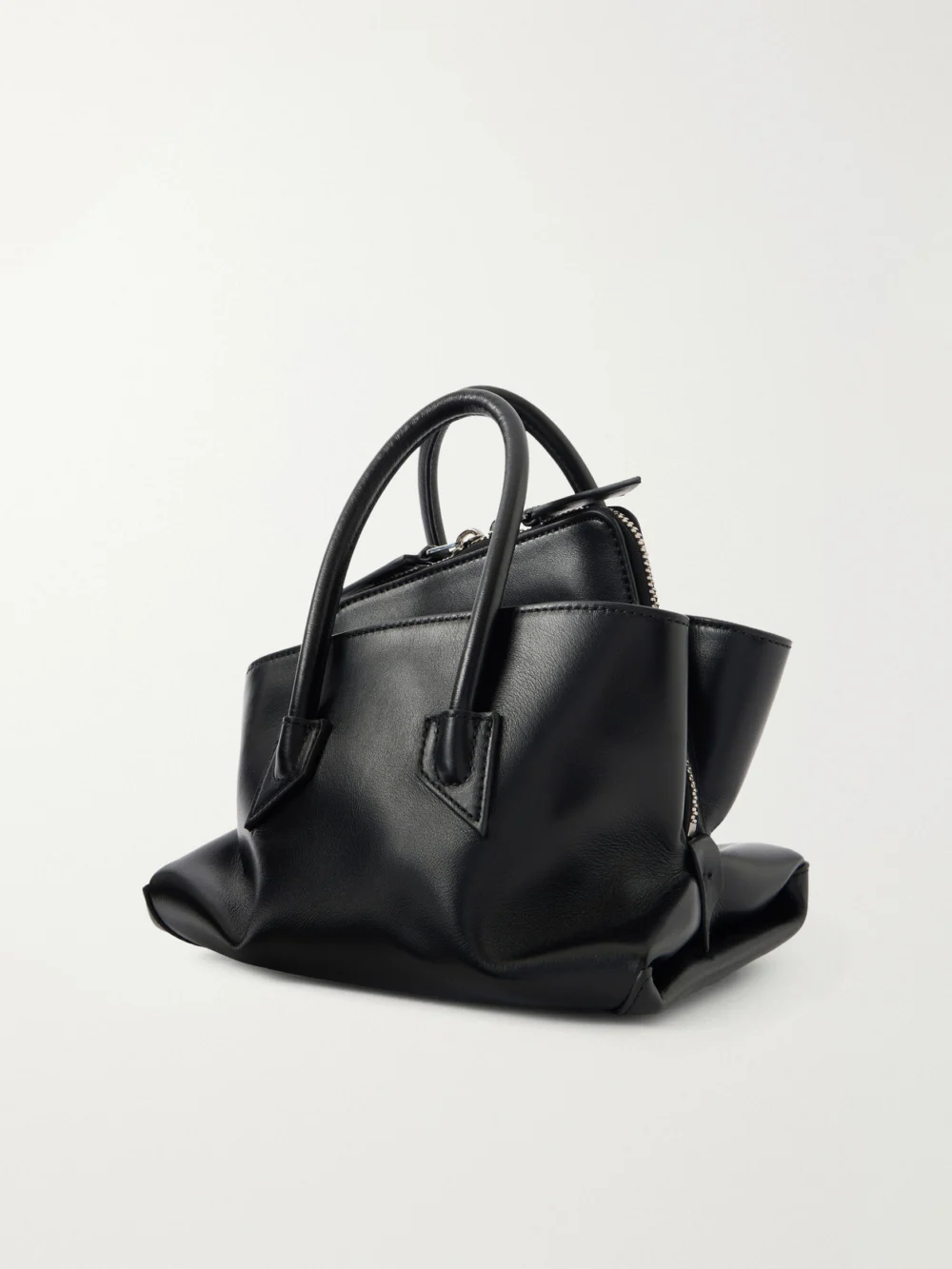 Back view of The Attico La Passeggiata Mini Asymmetric Leather Top-handle Bag